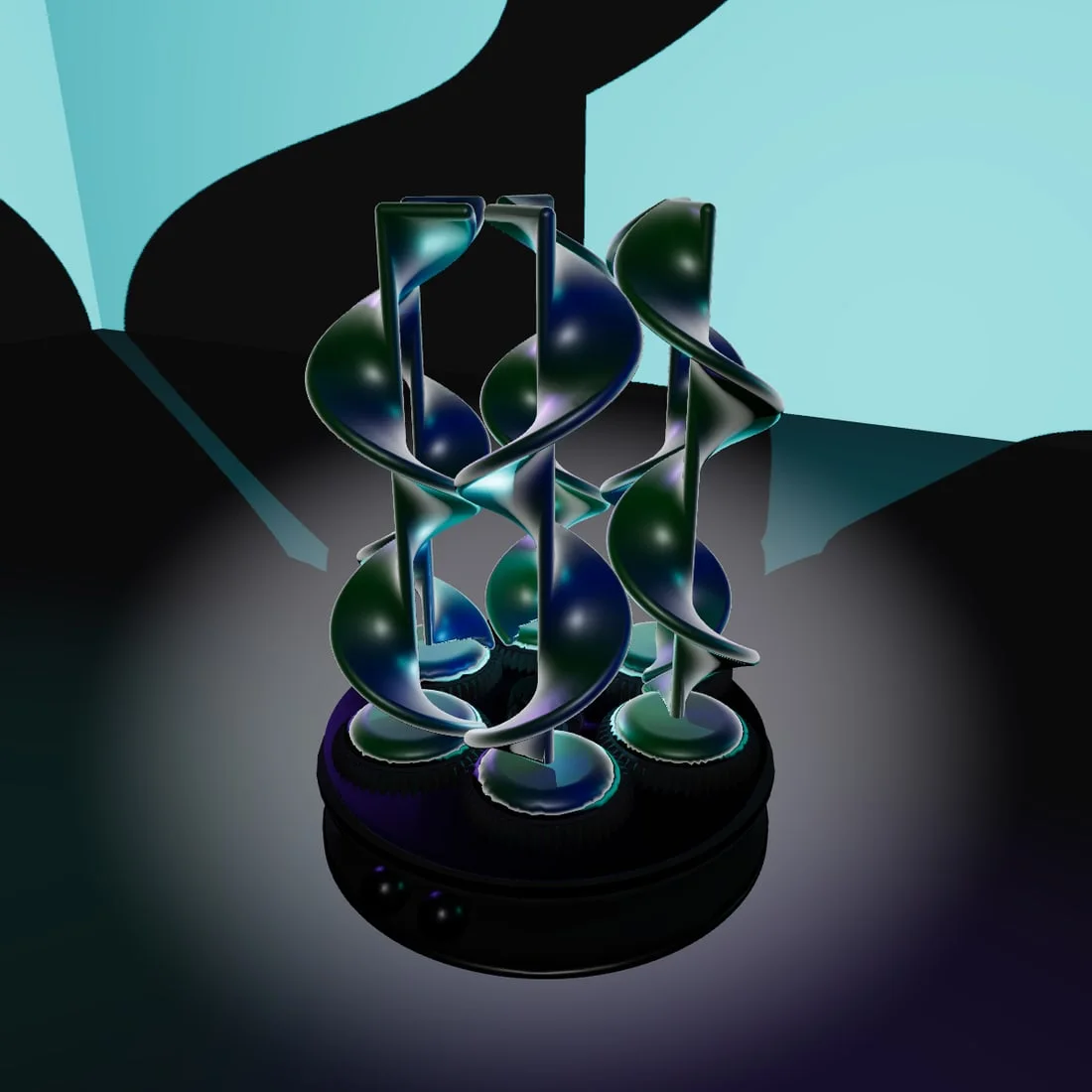 FlowMo Helixspirale – Blau-Grün